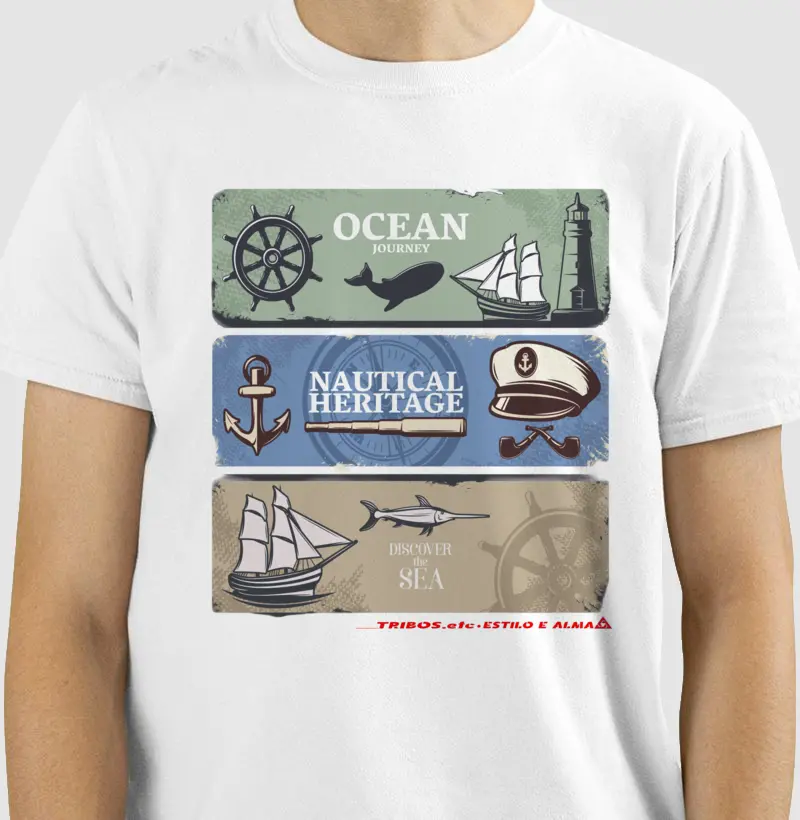 CAMISETA RESERVA.INK MASCULINA E FEMININA TRIBOS.etc NAUTICA OCEAN JOURNEY