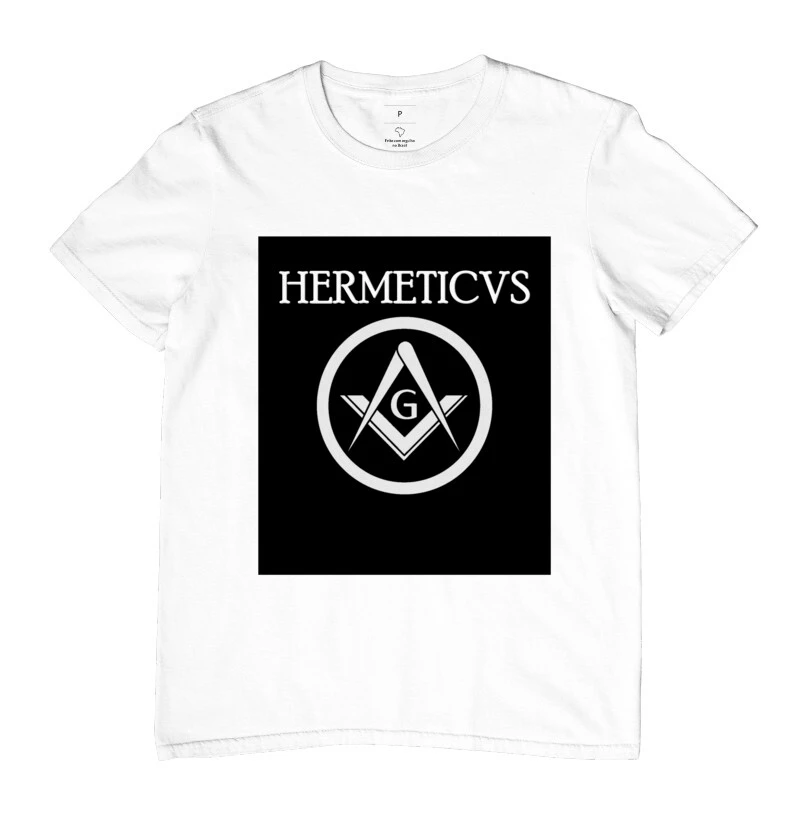 Camiseta Hermeticvs Compasso e Esquadro - Fundo Preto
