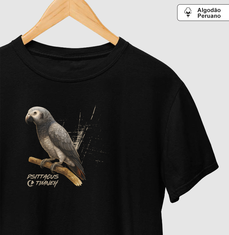 Camiseta Algodão Peruano Papagaio Timneh