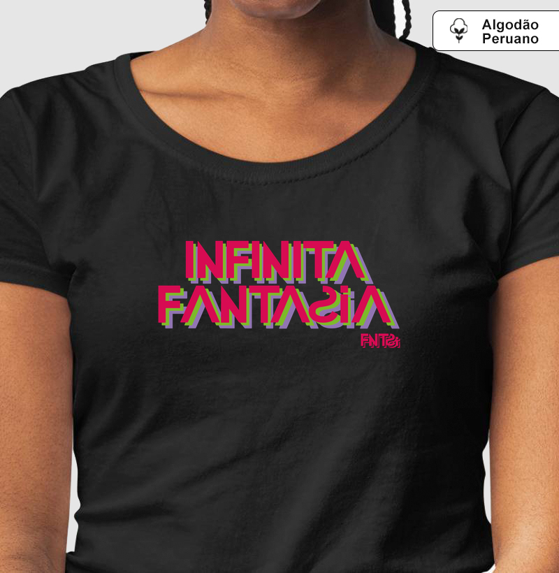 T-SHIRT "INFINITA FANTASIA" / LETTERING GRANDE (ALGODÃO PERUANO)