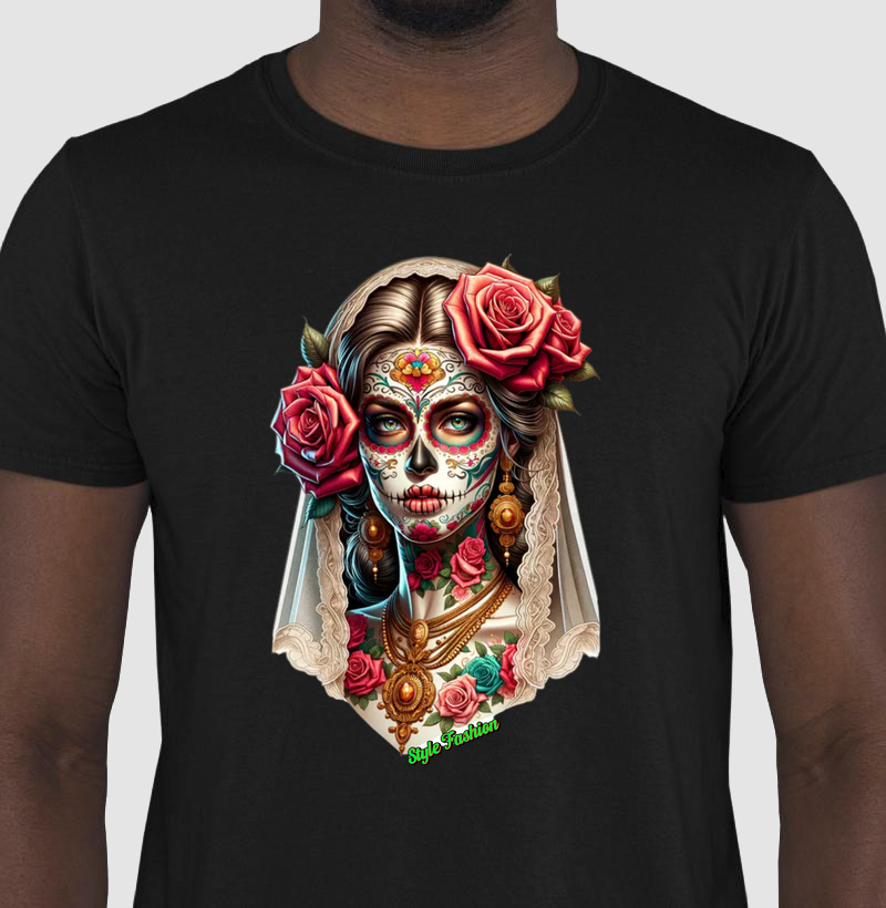 caveira mexicana com rosas