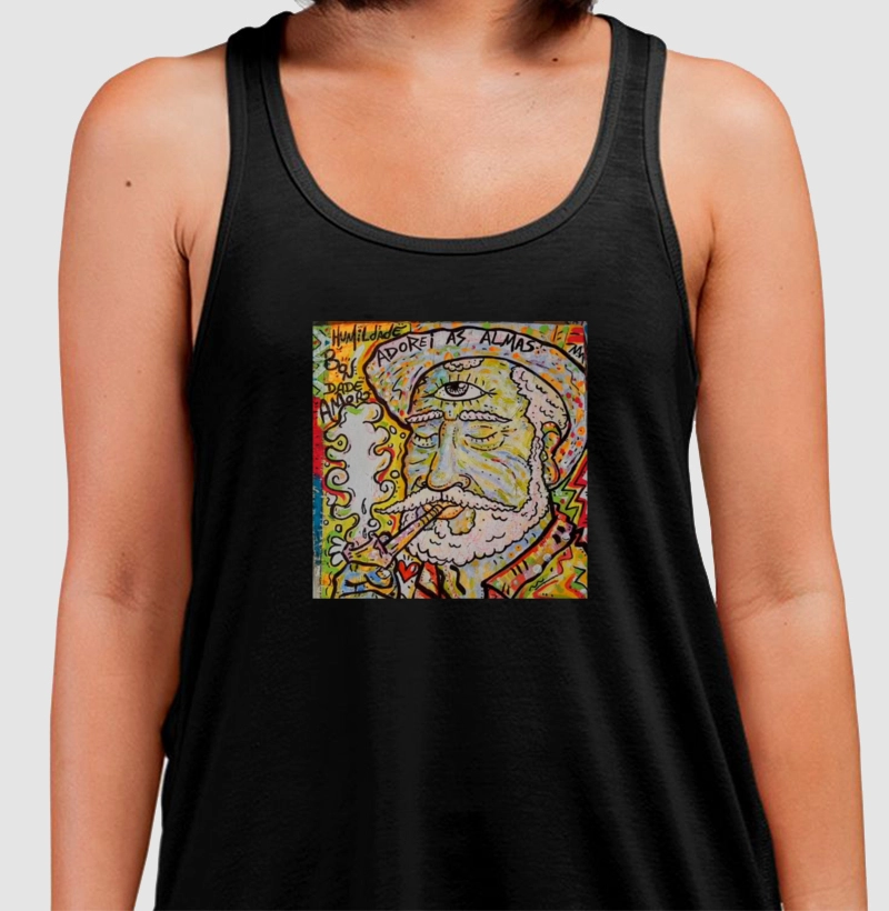 Camiseta Regata 100% Algodão - Preto velho