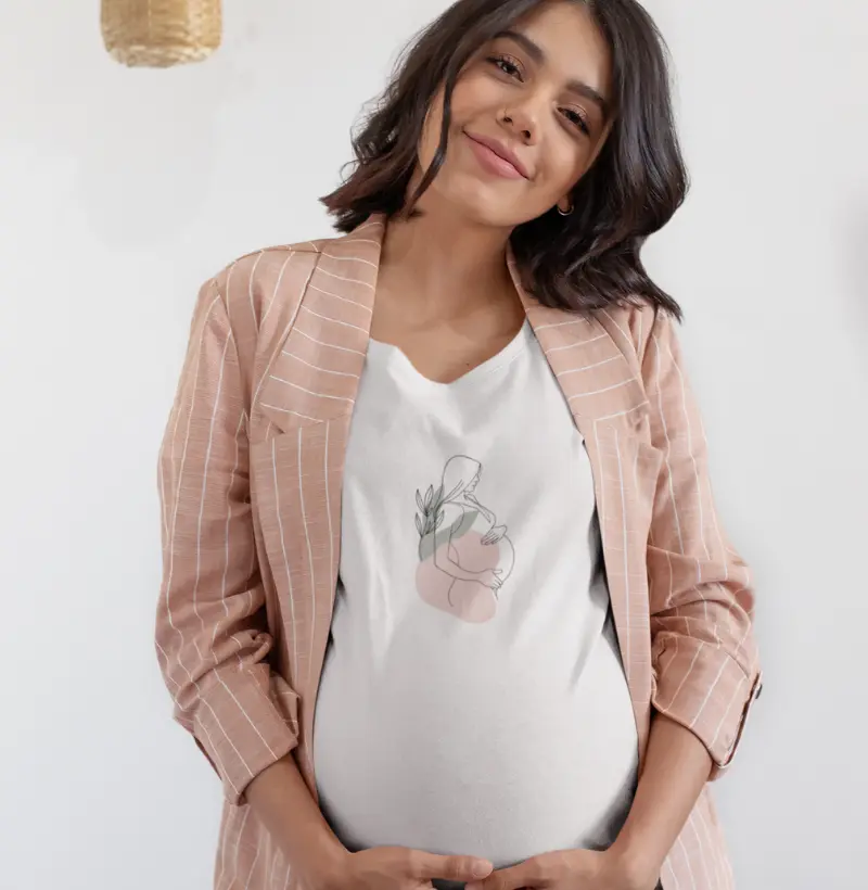 Camiseta Feminina - Mulher grávida minimalista