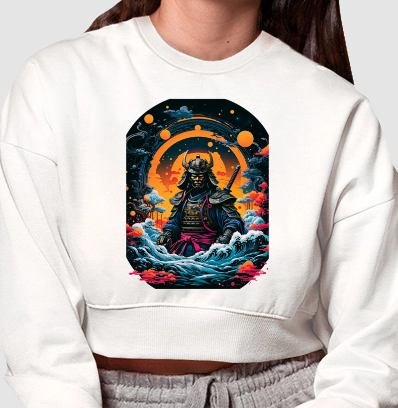 Moletom Cropped Samurai Celestial