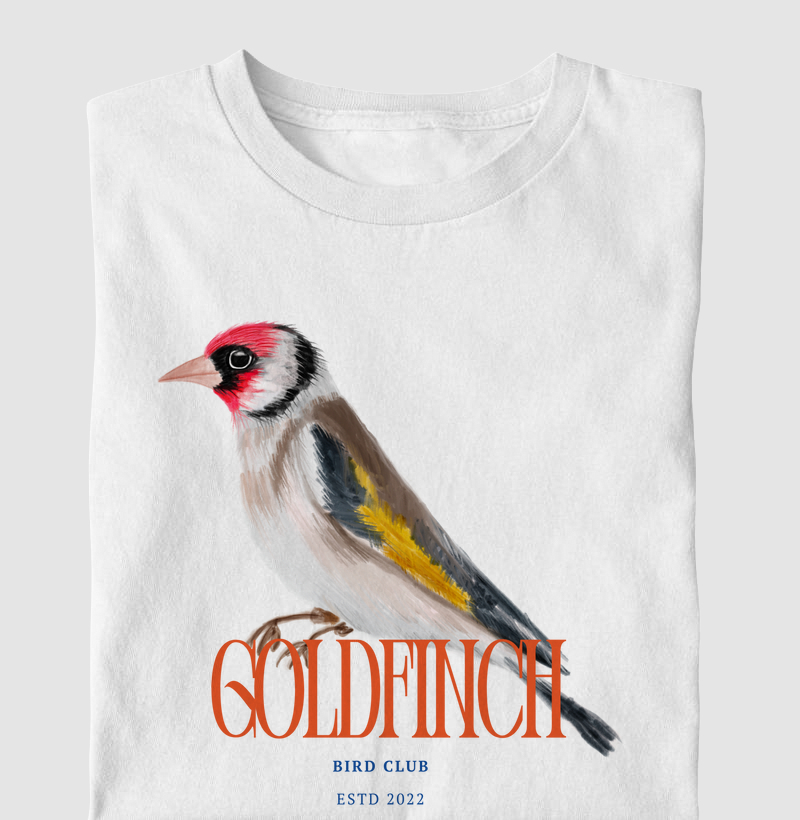 Camiseta Infantil Algodão com Estampa de Pintassilgo – Bird Club