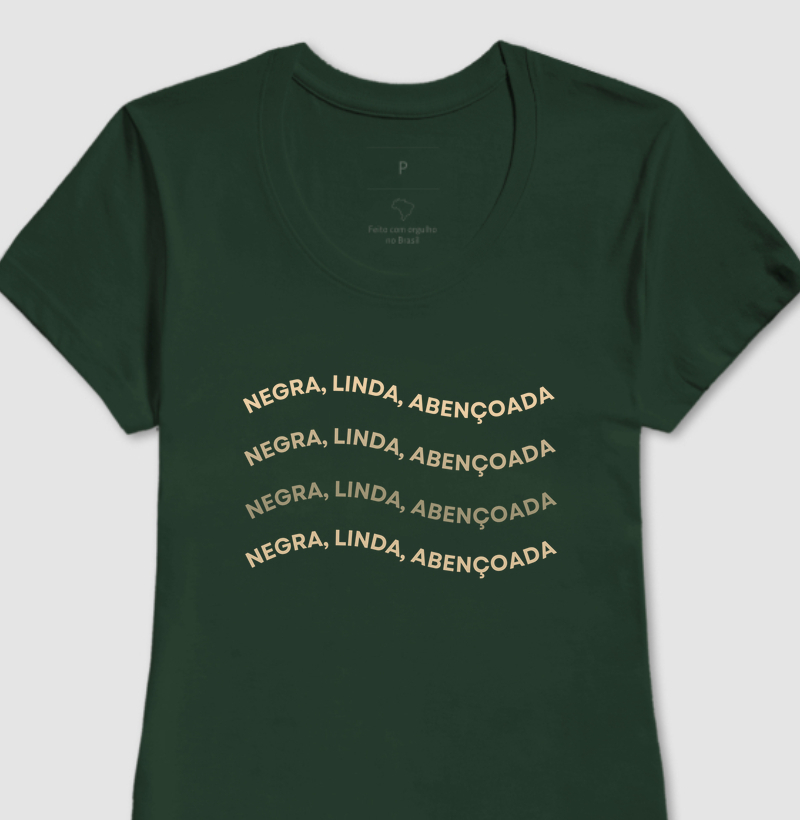 Camiseta Original Negra, Linda, Abençoada