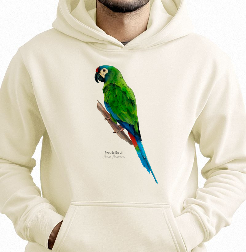 Aves do Brasil II - Arara Maracanã - Moletom Hoodie