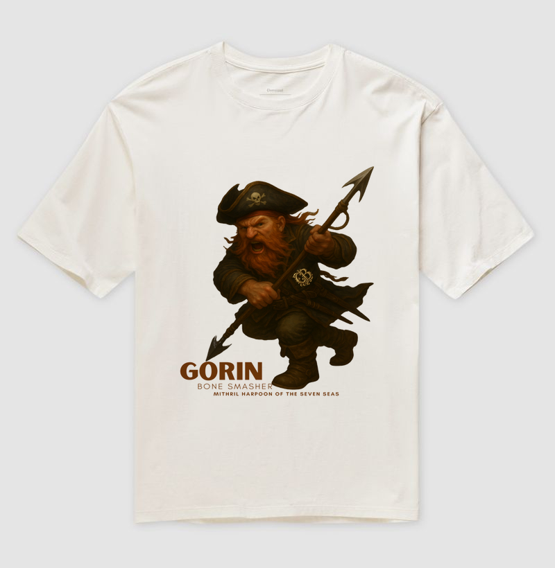 100% Algodão Oversized - Gorin: Bone Smasher Pirate