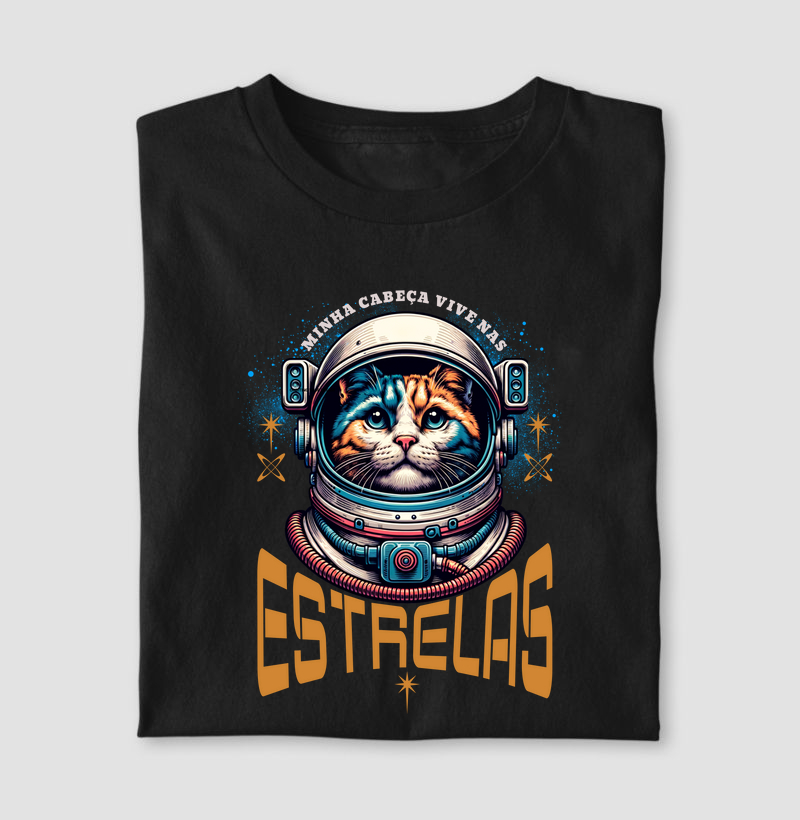 Minha Cabeça Vive nas Estrelas - Camiseta