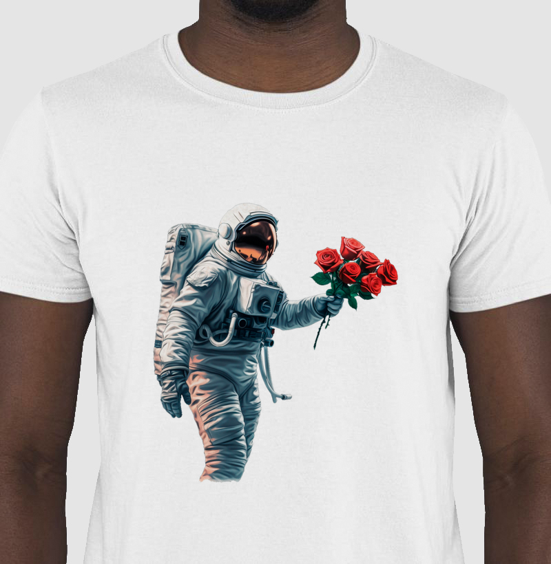 Camiseta Astronauta Rosas 