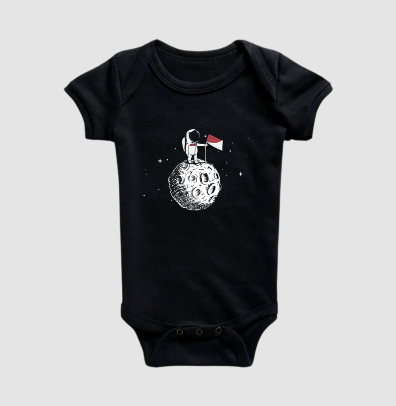 Body Infantil Astronauta Vermelho e Branco