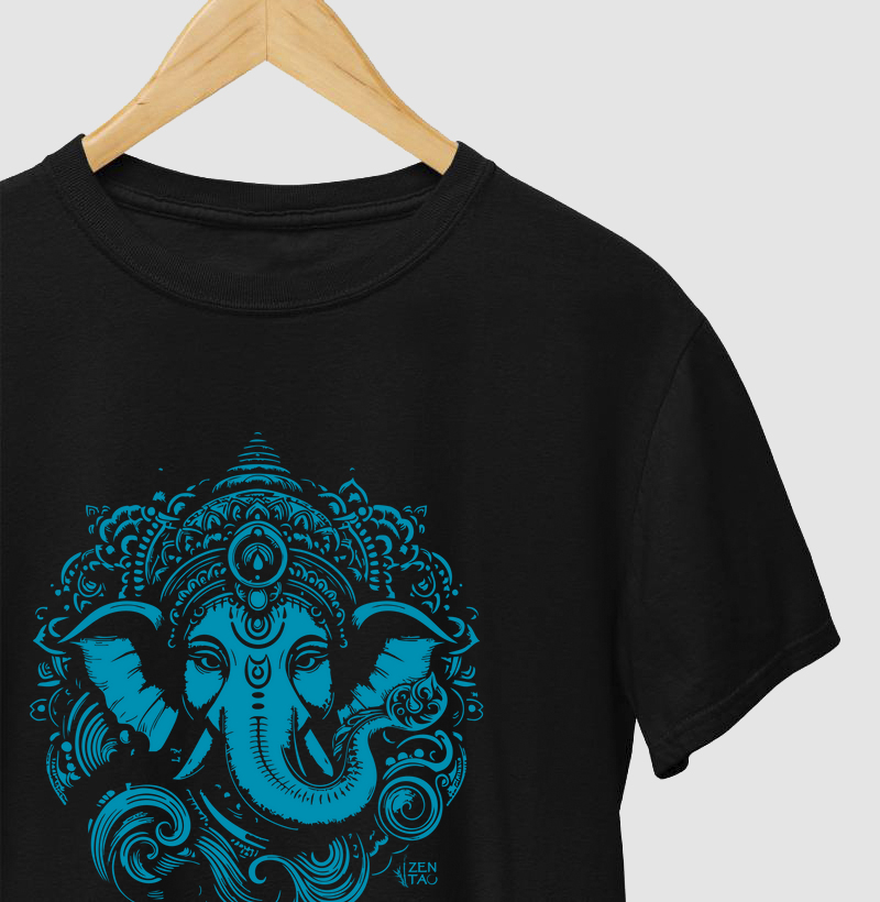 Yoga: Ganesha (estampa azul em fundo escuro)