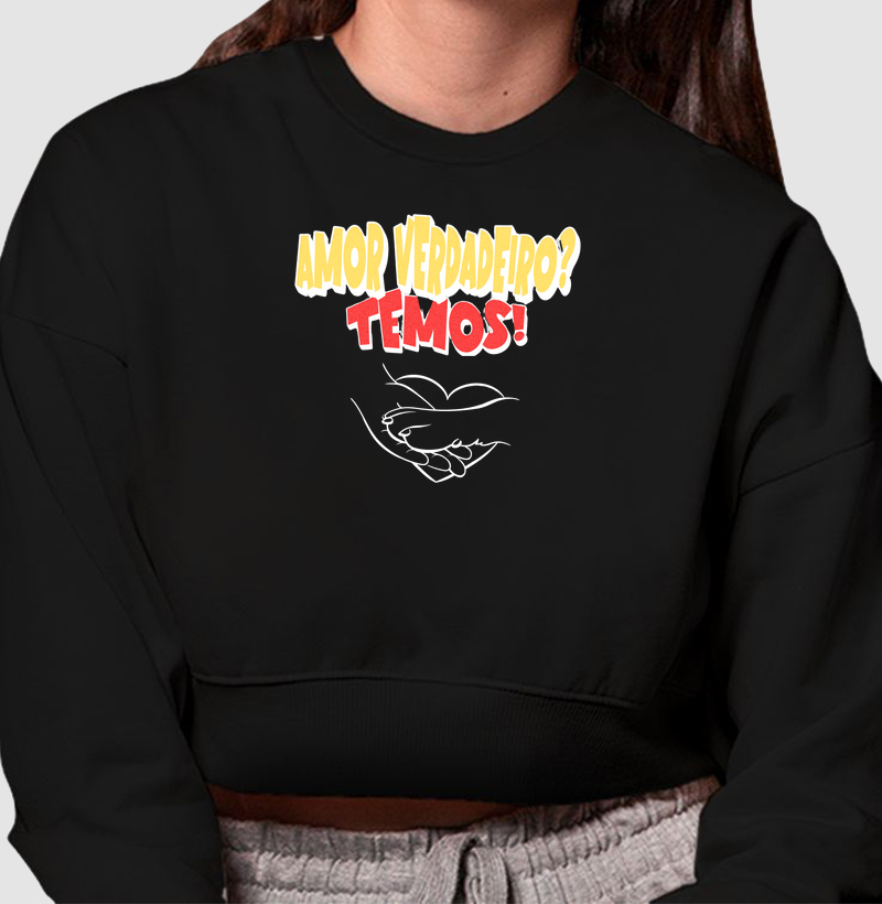 Cropped Moletom Amor Verdadeiro