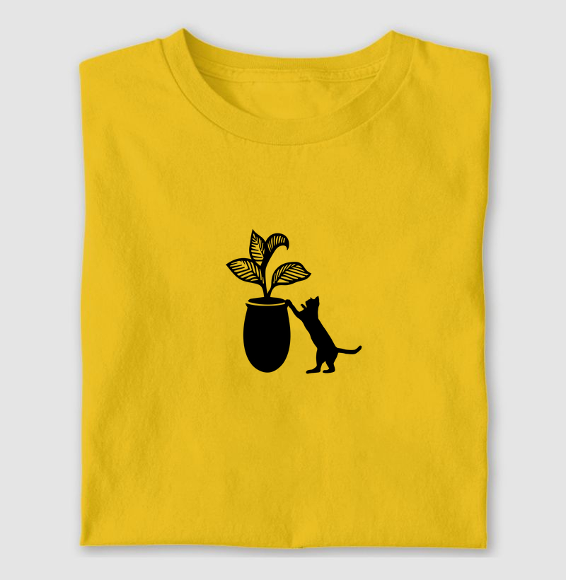 Gato e planta