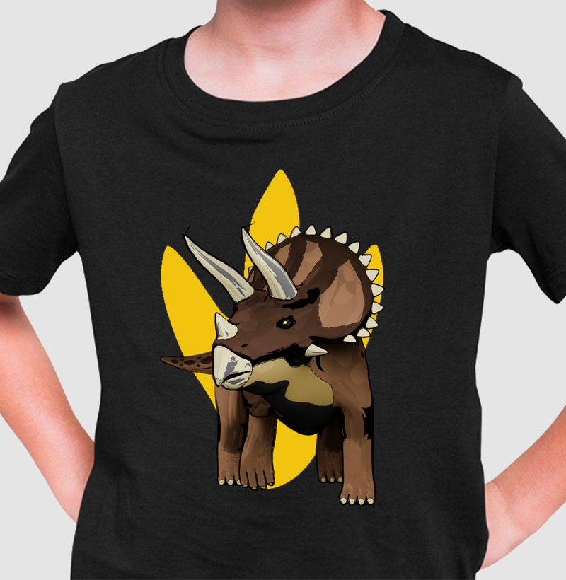 Camisa Algodão Estampada Dinossauro Triceratops Premium