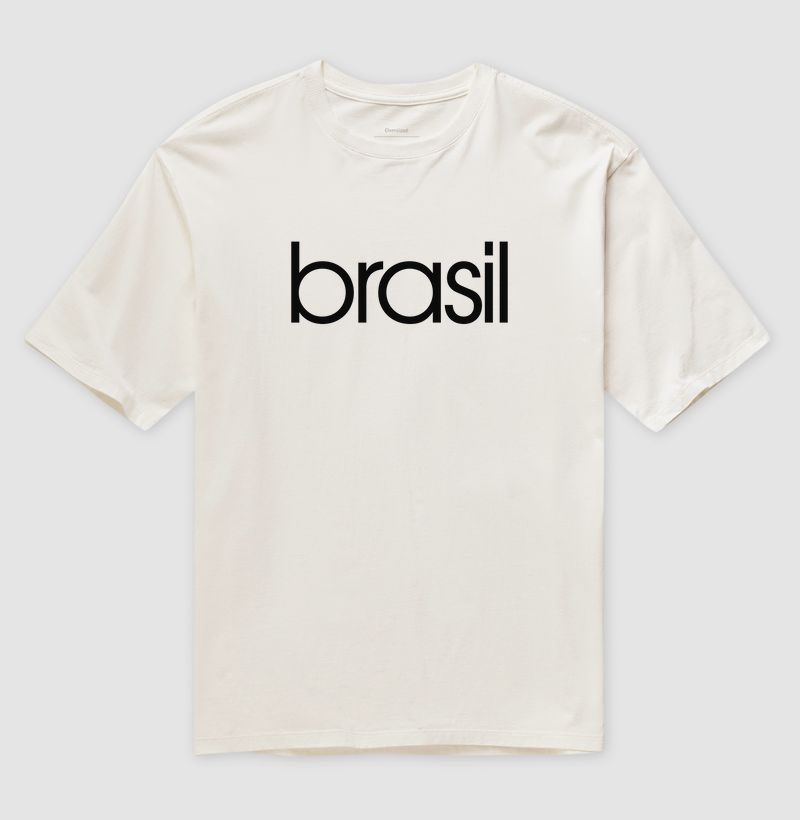 Camiseta Oversized Brasil Estampa Preta