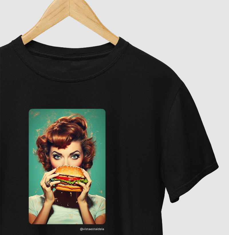 Camiseta Vintage Mulher Hamburger