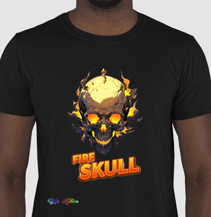 caveira de fogo (modelo masculino)