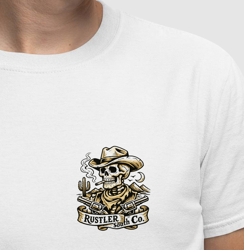 Camiseta Rustler South Co. Outlaw Skull