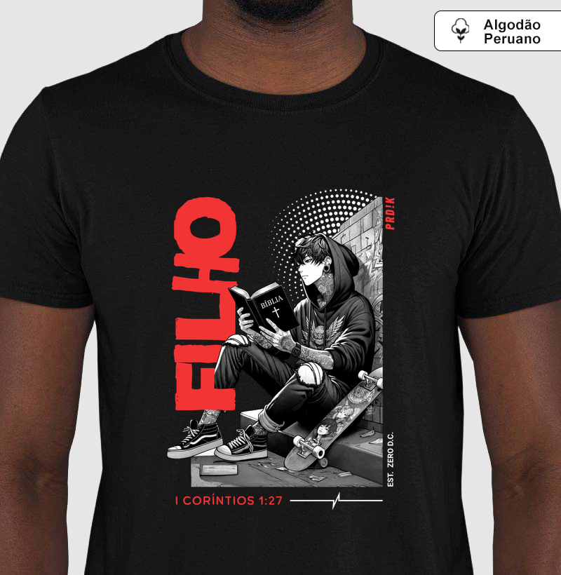 Camiseta Algodão Peruano com Estampa - Filhos Loucos