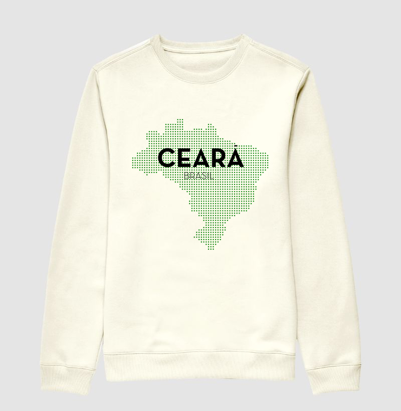 Suéter Slim de Moletom Ceará Estado Mapa Brasil