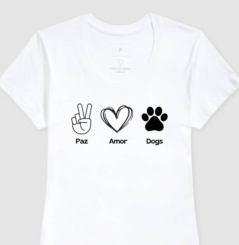 Camiseta Paz Amor Dogs