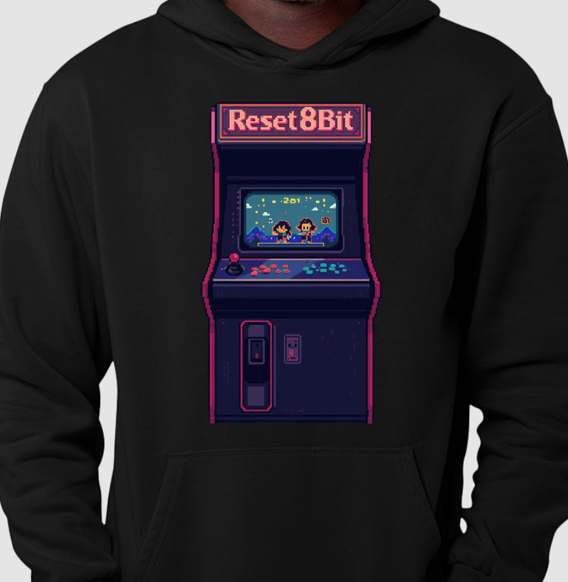 Hoodie Moletom Fliperama Reset8Bit