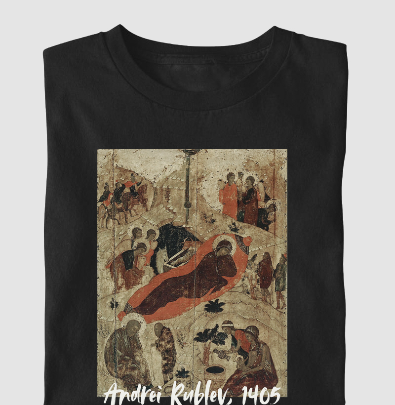 Camiseta Natal Bizantino: Rublev, 1405