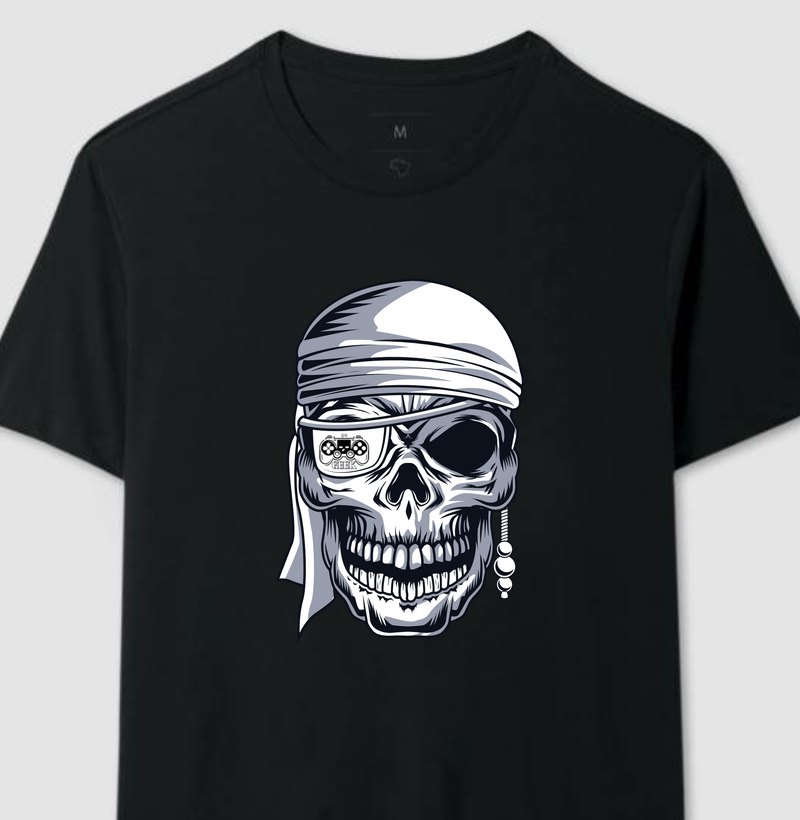 T-shirt - Caveira pirata art