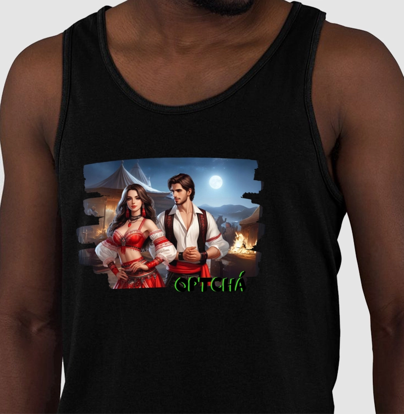 Camiseta Regata 100% Algodão - Casal Cigano