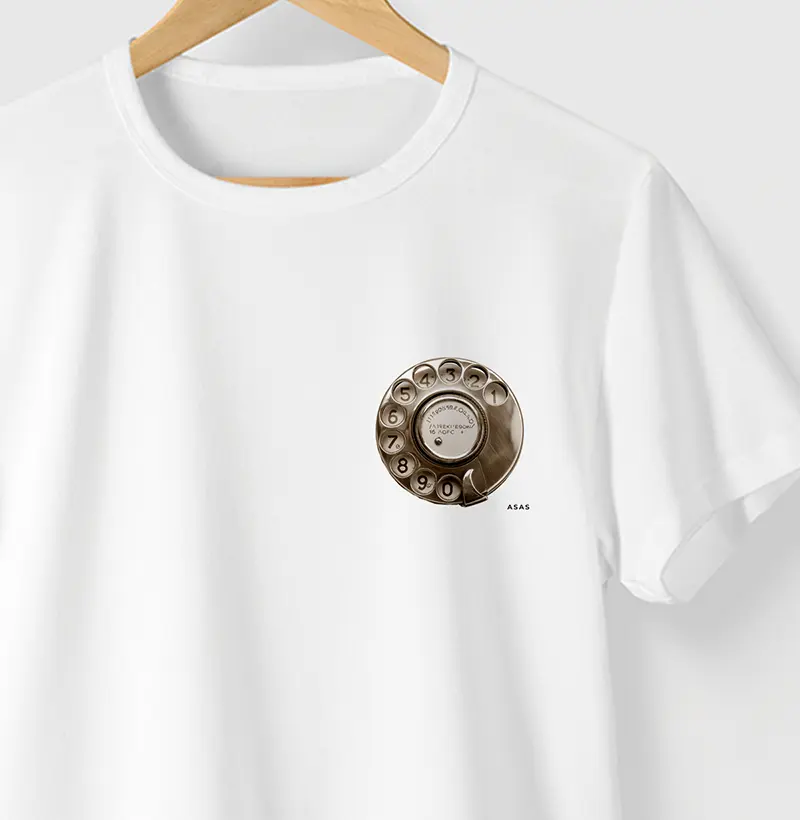 Camiseta TELEFONE RETRÔ - BRANCA - (100% Algodão)