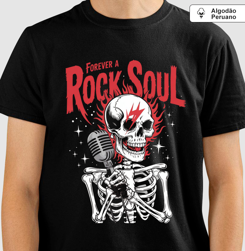 Camiseta "Forever a Rock Soul" - Alma Roqueira