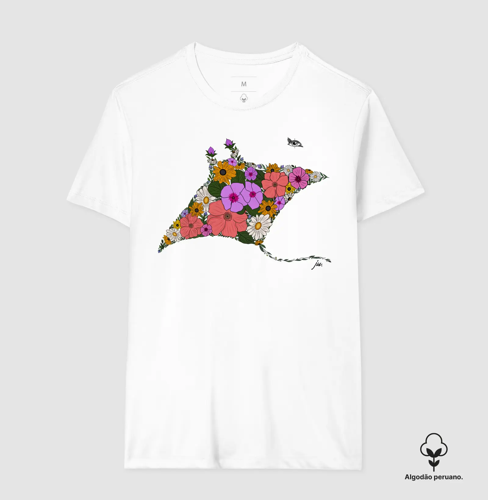 Camiseta Algodão Peruano - Arraia Floral