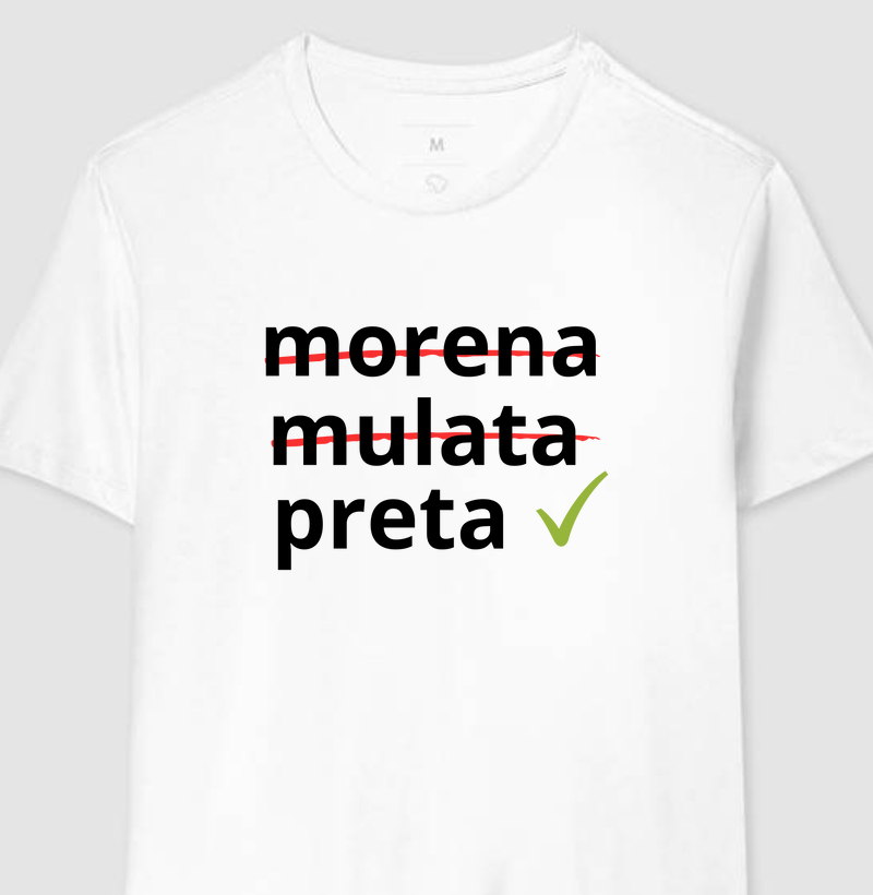 Camiseta Letra Unica Engajamento Preta