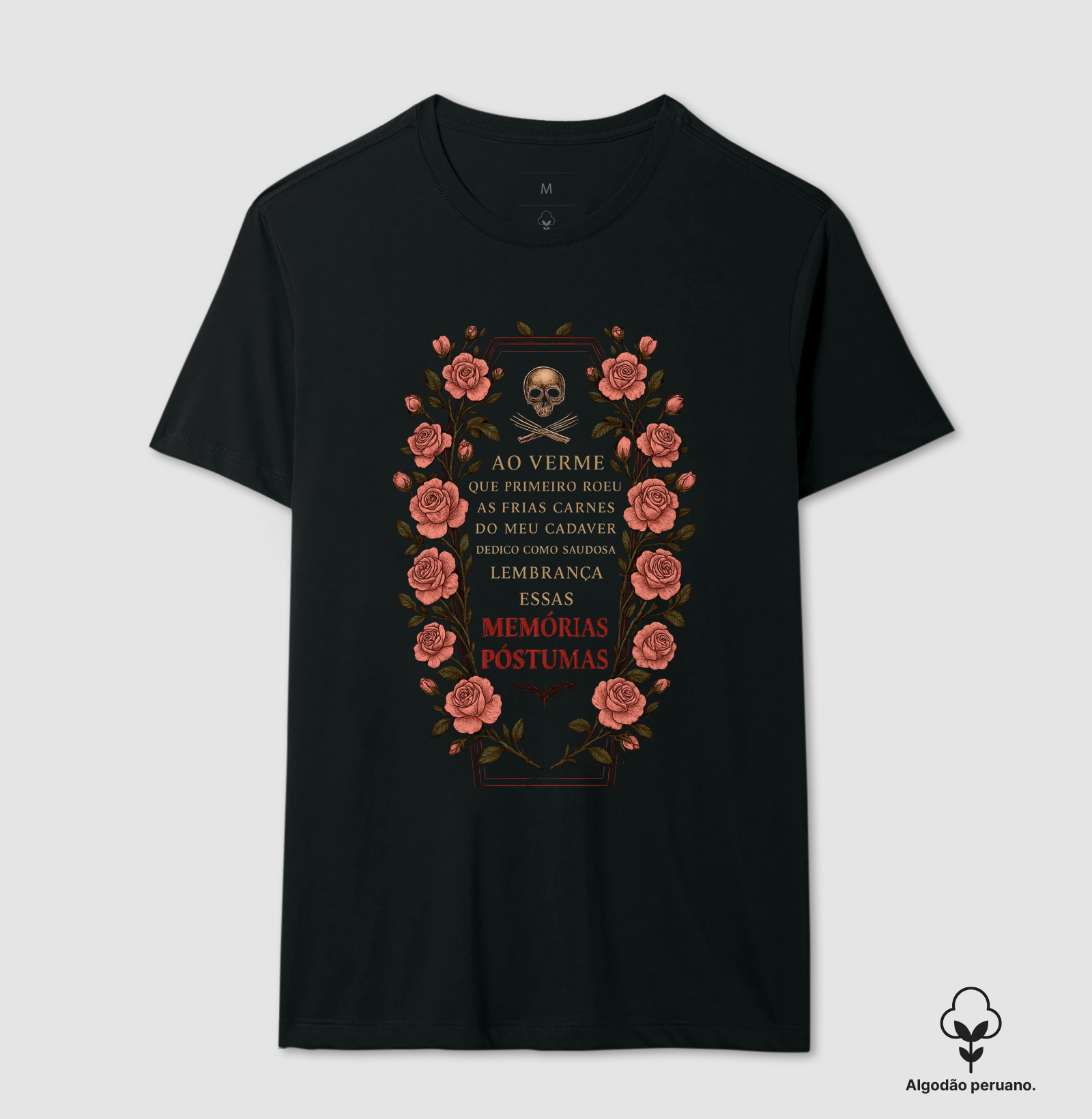 Camiseta Caixão das memórias póstumas ( inspirada na escritora Lisa Hallowey)