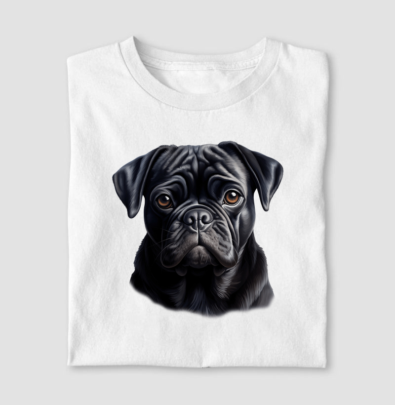 Pug (Black) aquarela