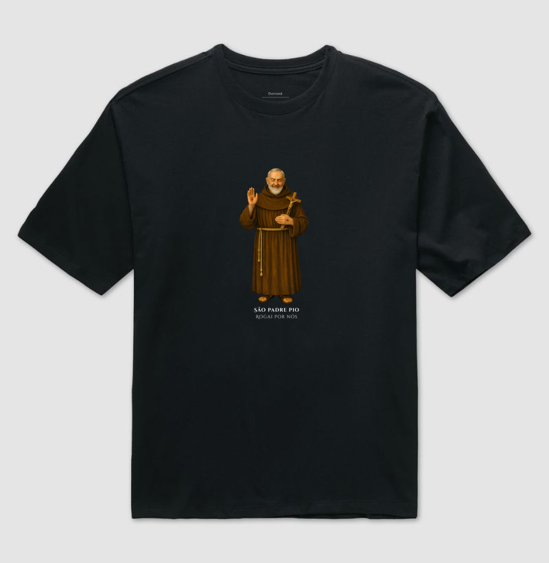 Camiseta Católica - São Padre Pio - Rogai por nós