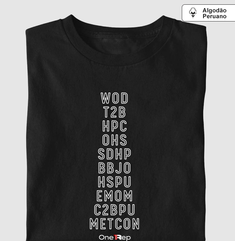 Siglas usadas nos treinos (Masc. e Fem.)