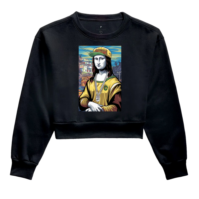 Moletom Cropped MONA LISA É NOIZ