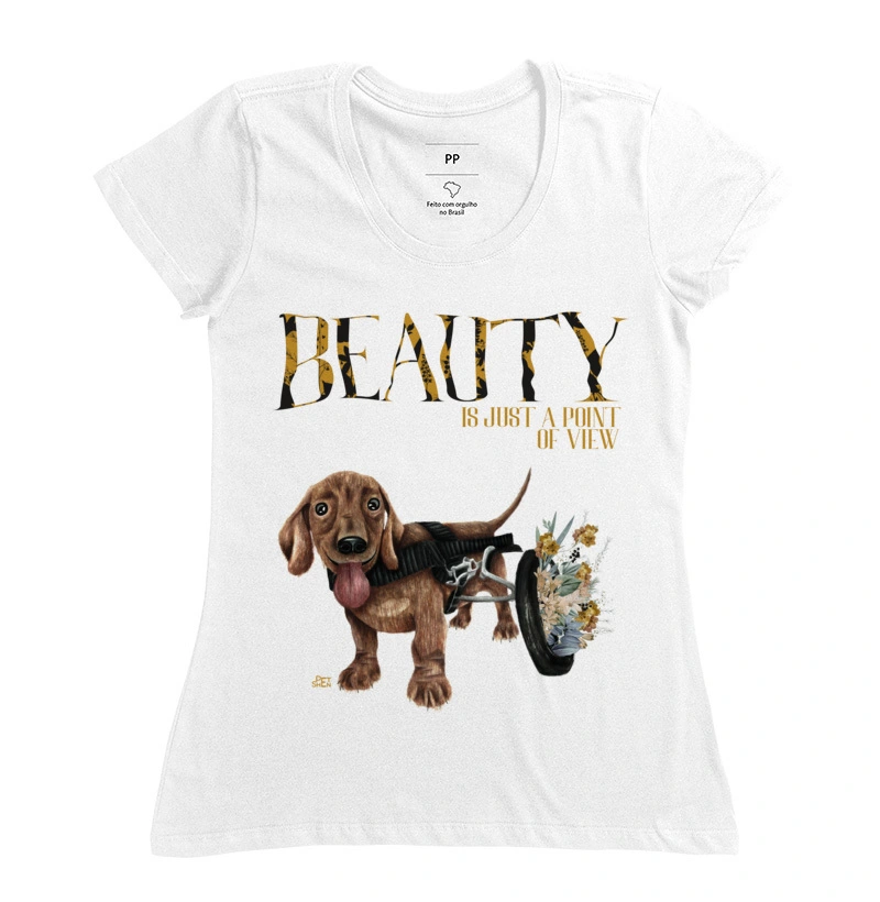 Camiseta Cachorro Cadeira de Rodas
