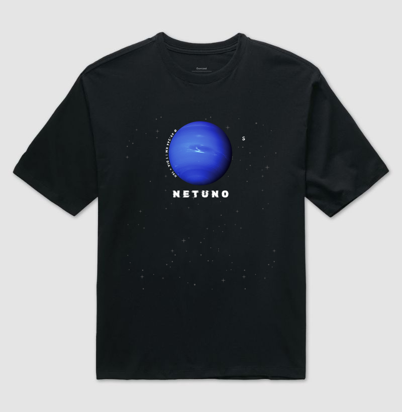 Netuno, o Senhor dos Oceanos Celestiais. Camiseta Supernova Estampada 