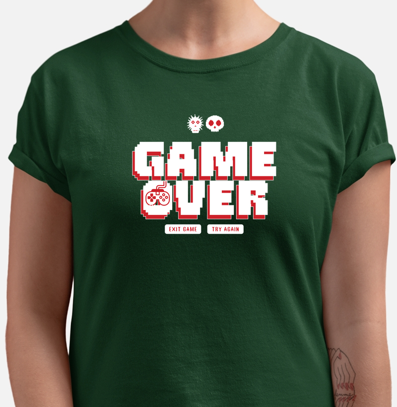 Camiseta “Game Over - Exit Game or Try Again”