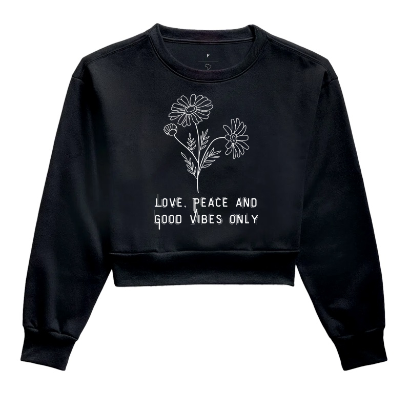 Moletom Cropped Love and Peace
