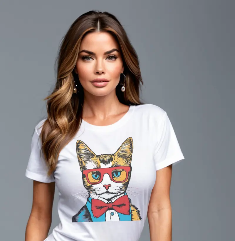 Camiseta Reserva Ink - Gatão de Óculos e Gravata Borboleta