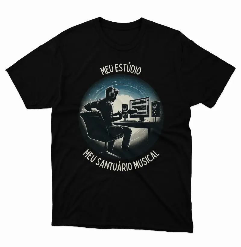 Camiseta Meu Estúdio, Meu Santuário Musical.