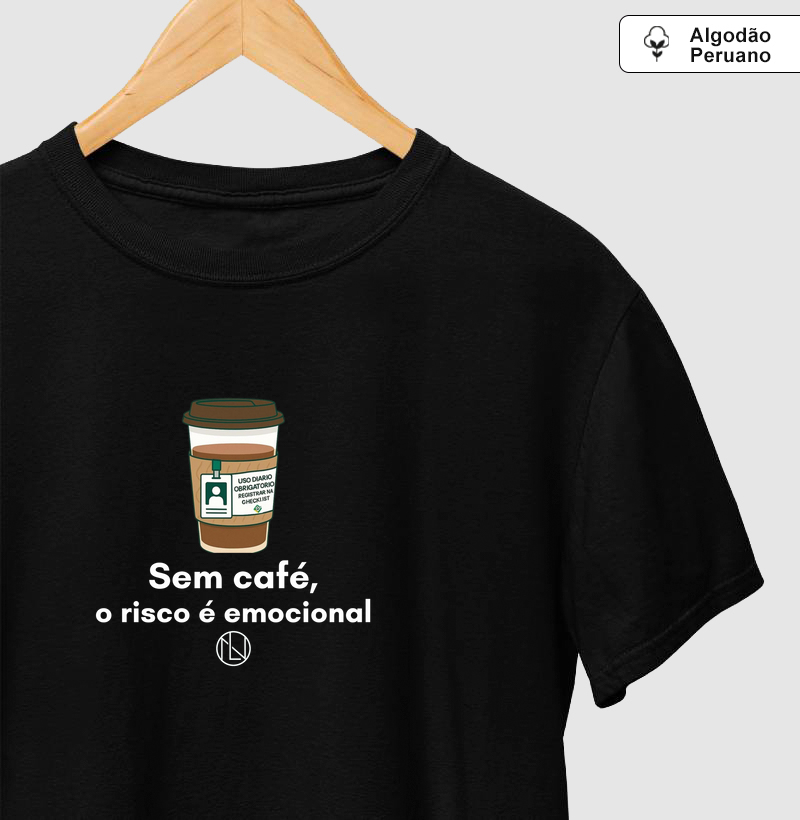 Camiseta algodão peruano Risco Emocional