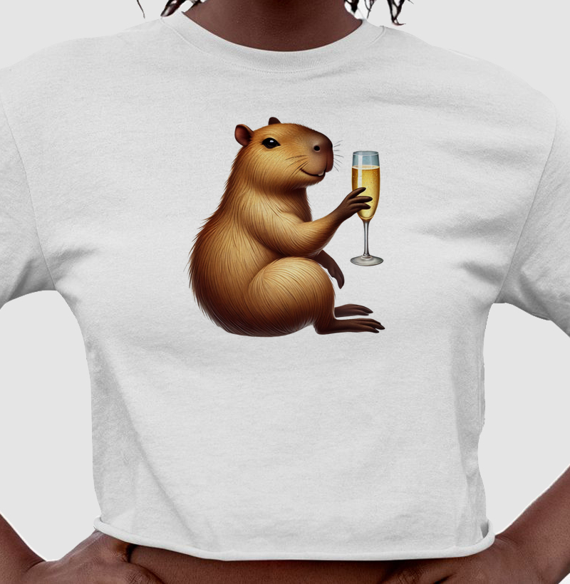 Camiseta Cropped Capivara Espumante