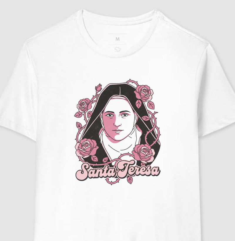 Camiseta Santa Teresinha do Menino Jesus em Algodão
