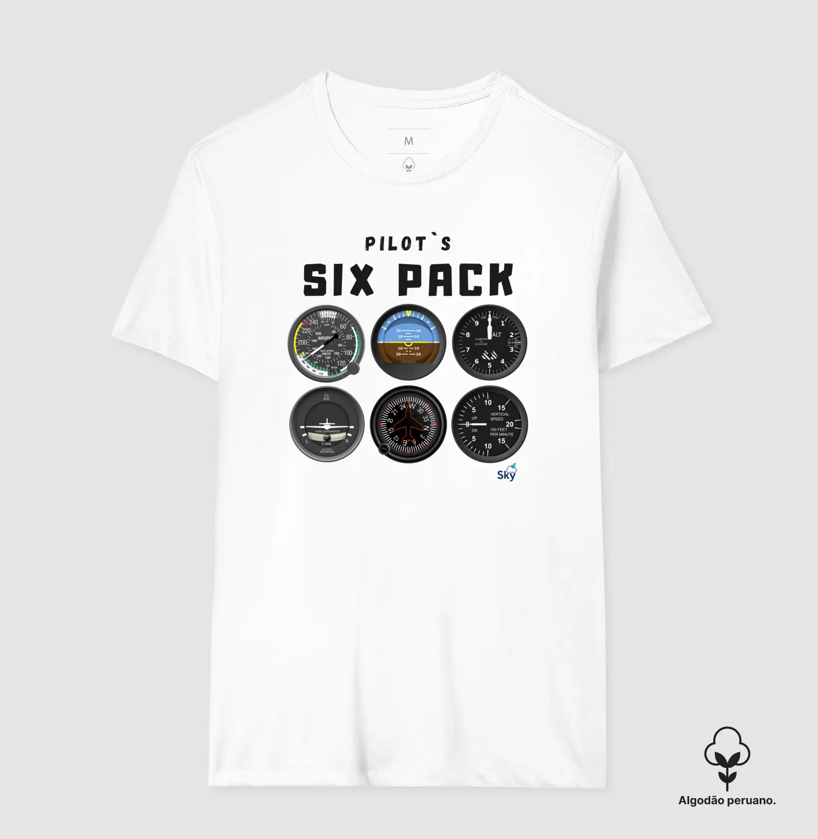 Camiseta Algodão Peruano - Pilot Six Pack