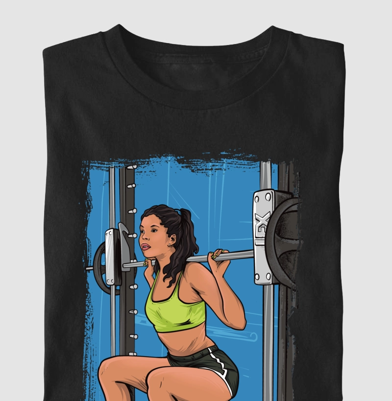 Mulher fazendo Agachamento no Smith V01